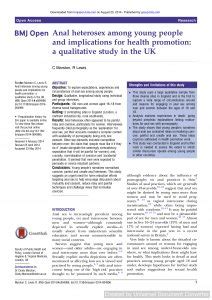 Anal heterosex among young people and implications for health promotion ...